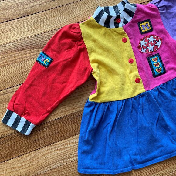 VINTAGE 90s Disney Color Block Shirt Size 3T - Picture 2 of 16